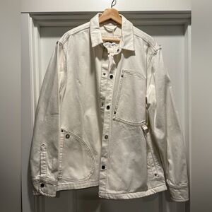 Karl Lagerfeld Cream Asymmetric Denim Jacket